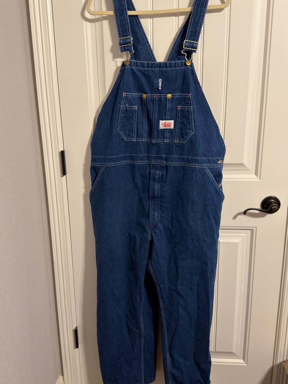 Round House Men's Denim Cargo Overalls. Size 42X30. #9965